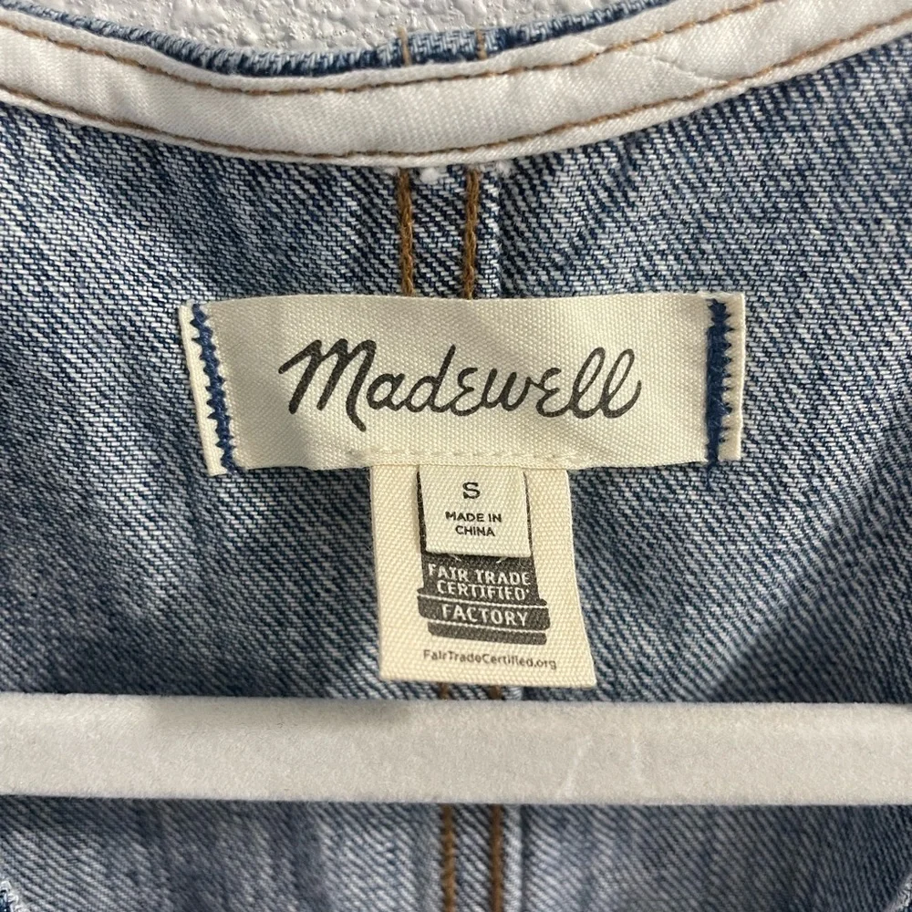 Madewell Denim Jumpsuit- Sleeveless, button up, tie waist - Picture 3 of 3